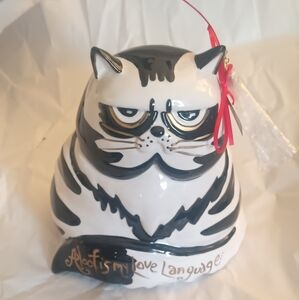 NEW Blue Sky Clayworks Halloween 'ALOOF IS MY LOVE LANGUAGE' Cat Figurine NWT